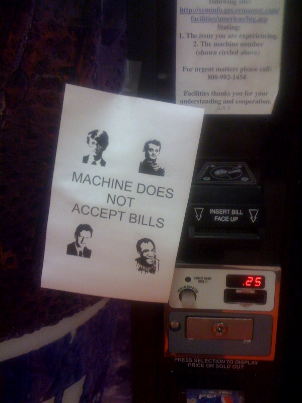 Machine does not accept Bills